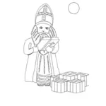 Sinterklaas con dibujo vectorial de regalos