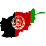 Afghanistans flagga och karta