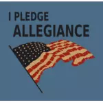 Pledge allegiance with US flag