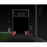 Karanlık bir koridor vektör çizim