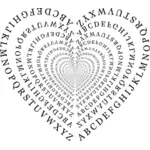 Herz mit alphabet