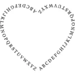 Heart and alphabet