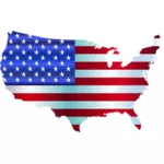 USA: s flagga och karta