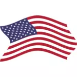 Bandeira americana em um dia ventoso