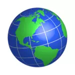 Pohjois- ja Etelä-Amerikan maapallon vektorikuva