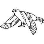 Burung di penerbangan tanda ilustrasi