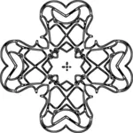Bulat dihiasi salib garis vektor ilustrasi