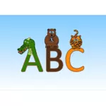 Illustrazione di vettore di alfabeto degli animali