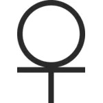 Ankh cruce 3/4 de mai jos cercul hieroglifă vector imagine