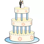 Çizim üç düzey düğün pastası