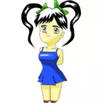 Chibi vrouwelijke personage vector illustraties