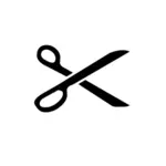 Vector image of wide open scissors in black and white