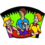 Vector image of friends having a drink