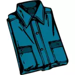 Blue folded shirt vector image