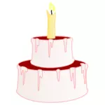 Торт с свеча векторные иллюстрации
