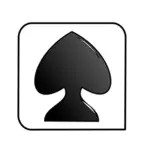 Korttien spade-vektorimerkin pelaaminen