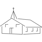 Eenvoudige vector tekening van kerk
