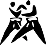 Vektori clipart miesten judo poseeraa