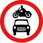 No motor vehicles vector road sign