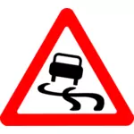 滑りやすい路面ベクトル道路標識