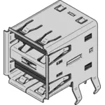 Tipo de conector para USB dual una imagen vectorial