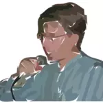 Een man zingen vectorafbeeldingen