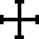 Kříž z Jeruzaléma silueta vektorový obrázek