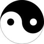 Černá a bílá Jin Jang vektorový obrázek