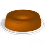 Karmelowy pudding na płycie grafika wektorowa