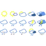 Wettervorhersage Symbole Sammlung Vektoren