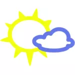 कुछ बादलों के मौसम प्रतीक वेक्टर छवि के साथ सनी