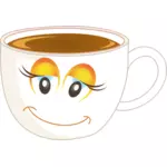 コーヒー カップを笑顔