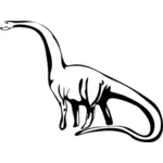 Контур векторной графики динозавра