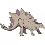 Dinosaur med med bustete tilbake vektor image
