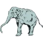 Clip-art vector de elefante azul jovem
