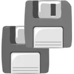 אוסף תמונות וקטורי של שני דיסקטים במחשב