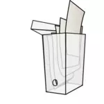 Vektortegning open gjennomsiktig arkiv-boksen