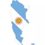 الأرجنتين الخريطة مع تأخر