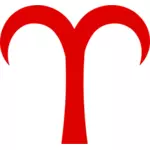 Símbolo de Aries rojo