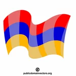Armenische Flagge wehender Effekt