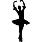 راقصة الباليه صورة ظلية سوداء