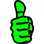 Vector clip art of strong green hand thumbs up