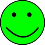Glada gröna positiva ansikte emoticon vektor illustration