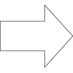 Blanco y negro flecha derecha vector de la imagen