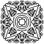 Square floral design vector image