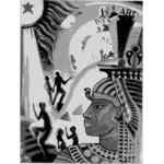 Ilustracja wektorowa o wzniesienie malarstwa Etiopii