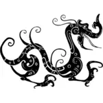 Asian tribal dragon silhouette