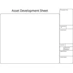 印刷可能な資産開発シートのベクトル画像