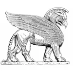 Assyriska bevingade lejon vektorbild