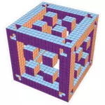 Cubes d’orange et violettes